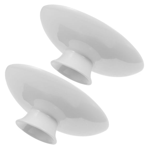 OUNONA 2pcs Universal White Ceramic Teapot Lid Replacement Tea Kettle Cover for Home and Restaurant