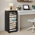 thumbnail image 6 of Storage Drawer Cart, Mobile Storage Cabinet, Makeup Storage with 10 Large Clear Drawers, Utility Wooden Rolling Cart on Wheels, for Cosmetic, Art Craft, Office Supplies, Toy, Black, 6 of 9