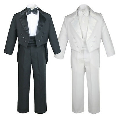 Black White Baby Toddler Kid Teen Boys Formal Wedding Necktie Tuxedo Suit S-20 