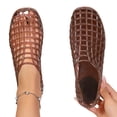 thumbnail image 5 of Bmawag Jelly Flat Sandals for Women Lightweight Round Toe Slip-On Hollow Breathable Jelly Mesh Flats, 5 of 10