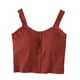 thumbnail image 3 of TaTaai Women Fashion Sleeveless Tank Top Crew Neck Solid Color Short Button Design With Chest Pad Breathable Non See-through Machine Washable Versatile Daily Wear Top Gift, 3 of 6