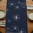 thumbnail image 5 of Table Runners 108 Inches Long Dress Scarves, Navy Blue Farmhouse Coffee/Dining/Kitchen Table Runner for Living Room, Spring Flora 13x108 Inch, 5 of 9