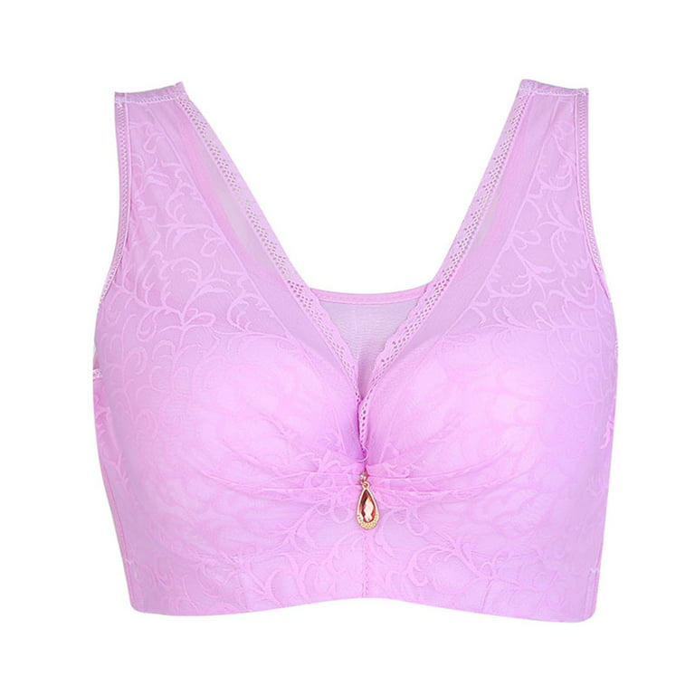 Bras for Women Full Coverage Full Coverage Push-Up Yoga Bra Lace Pink 38E 