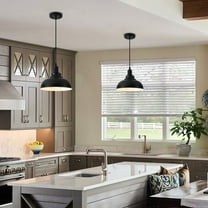 Dome Pendant Ceiling Lights, Black Pendant Lighting for Kitchen Island, 2-Pack