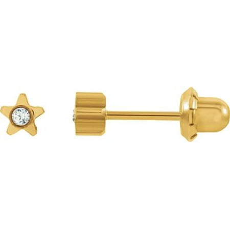 24K Gold-Washed Stainless Steel Crystal Piercing Earrings Gemstone Fashion Finished (Pair)