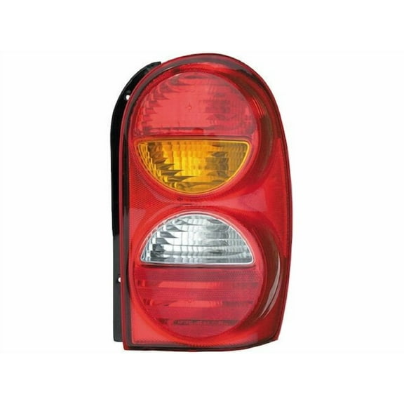 Right Passenger Side Tail Light Assembly - with Amber Turn Lens - without Rear Fog Lights - Compatible with 2002 - 2004 Jeep Liberty 2003