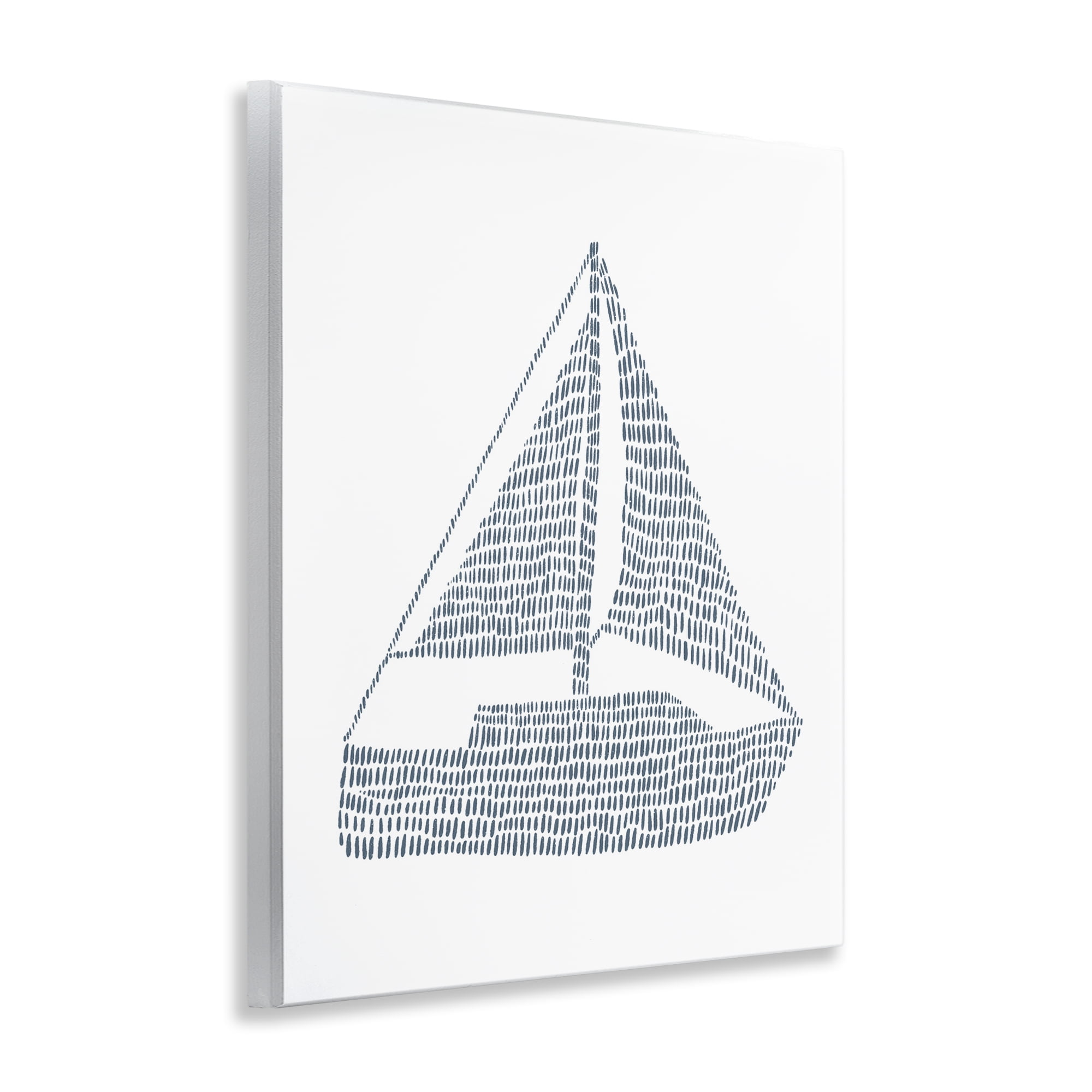 Stupell Industries Minimal Boat on White Coastal Painting Unframed Art Print Wall Art, 11 x 14