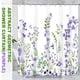 thumbnail image 5 of Dznils Cortina Shower de Tela Floral Blanca Cortina de Baño de Acuarela con Ganchos, Morado, 72 x 72, 5 of 14