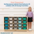 thumbnail image 4 of ECR4Kids 20 Cubby Mobile Tray Cabinet and 20 Scoop Front Storage Bins, 4x5, Kids Furniture, Natural, 4 of 9