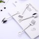 thumbnail image 3 of Juego de Mini Cucharas de Pala y Tenedor para Postres Incluye 2 Cucharas con Forma de Pala y 2 Cucharas de Tenedor de Acero Inoxidable para Helado, 3 of 5