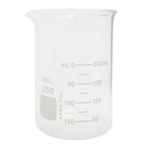 Beaker, Griffin Style, 250ml Capacity, Borosilicate Glass, Graduated.