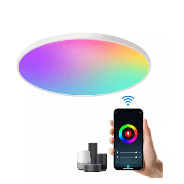 Rgb Lámpara De Techo Lámparas Led Interior De Techo Lámpara De Techo Inteligente Plafón Redondo Rgb/blanco/modo Cálido 160000 Colores Ajustables Brillo Regulable 24w Usar Cozylife Wifi Alexa Google