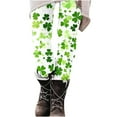 thumbnail image 5 of lcziwo Sale of The Day Prime Today, Women's St Patrick's Day Leggings Novelty Shamrock Print High Waist Yoga Pants Slim Fit Stretchy Workout Tights Holiday Bottom Trousers Multicolor XXL, 5 of 7