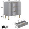 thumbnail image 2 of Fluted moderno 3 - cajón nightstand cómoda con deep cajones y de anchura top: perfect de madera organizer side mesa para dormitorio, sala de estar, hallway, y para niños room, 2 of 7