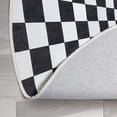 thumbnail image 3 of Well Woven Apollo Vortex Modern Checkered Black Ivory Printed Distressed Machine Washable 3'3" Round Rug, 3 of 4