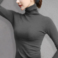 thumbnail image 1 of Camiseta de manga corta con cuello alto y estilo polo de terciopelo para mujer, otoño/invierno, con mangas interiores, lijado, gruesa, versátil y moderna, 1 of 4