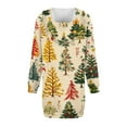 thumbnail image 5 of Christmas Dresses for Women Women's Sweatshirt Dress Long Sleeve Hoodies Dresses with Snowflake Christmas Tree Print for Casual Fall and Winter Wear,Yellow,2XL, 5 of 6