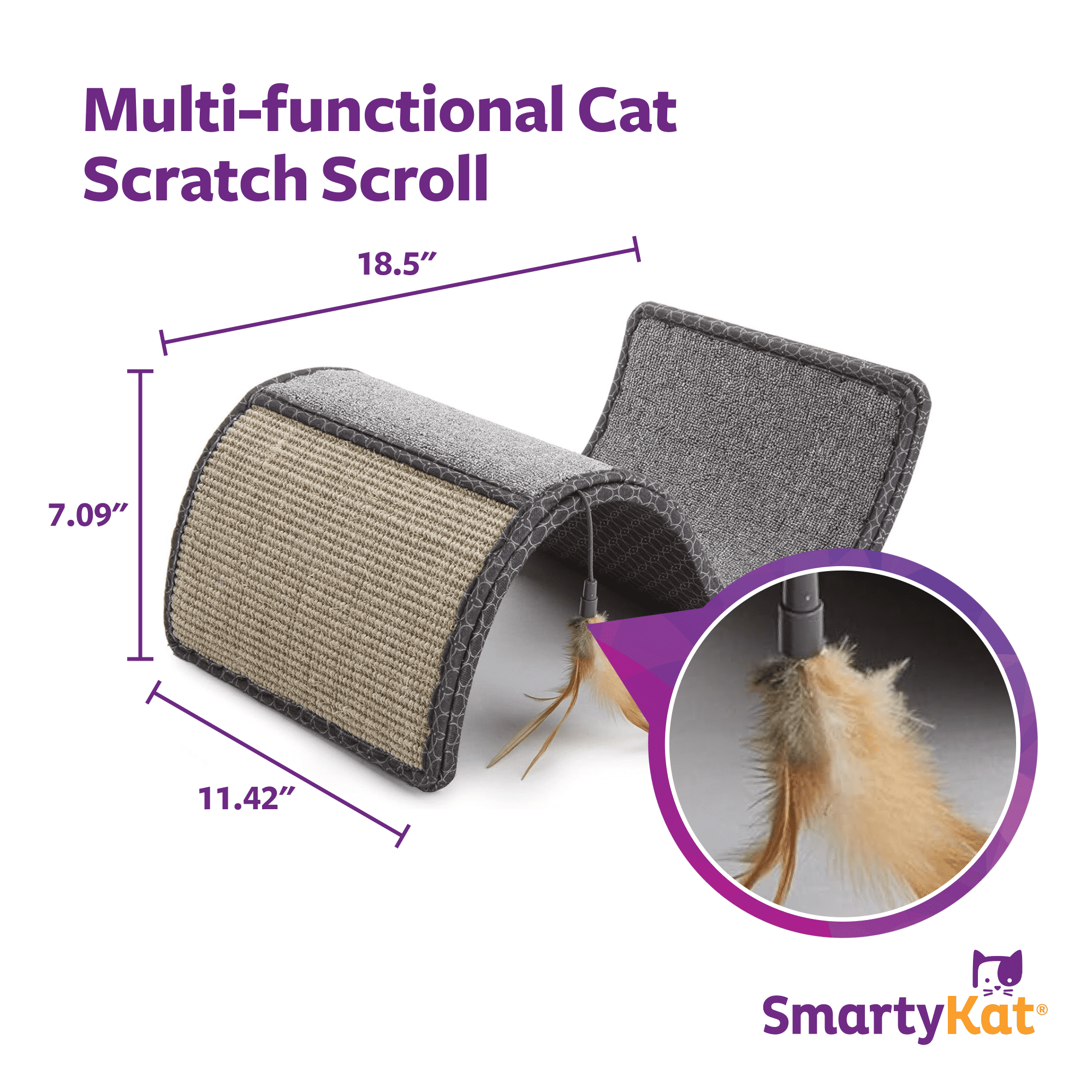SmartyKat Multi-Surface Sisal Carpet Cat Scratcher, Scratch