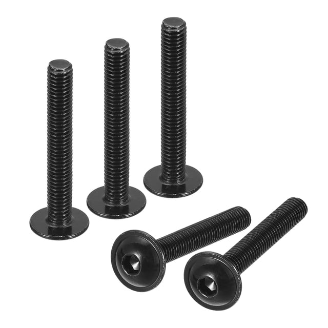 Unique Bargains Flanged Button Head Socket Cap Screws, 25 Pack M5x35mm 304 Stainless Steel Bolts