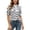 Black, variant on Women's Striped Patterned Top Ladies Casual Neck Short Sleeve T Shirt Summer Buttoned Ruffle Loose Fit Multicolor Soft Comfy Wear Tee