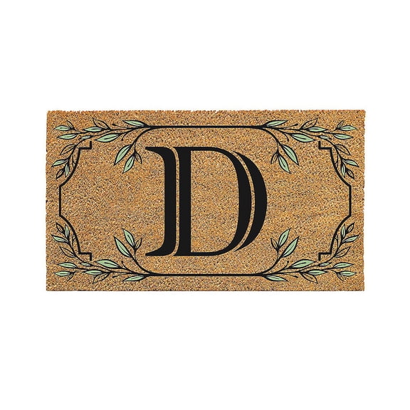 28" x 16" Monogram Coir Mat, Letter  "D"