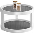 thumbnail image 4 of Organizador Lazy Susan de 2 niveles, plato giratorio de plástico para gabinete, estante de especias perezoso para cocina, despensa, refrigerador y baño, 4 of 5