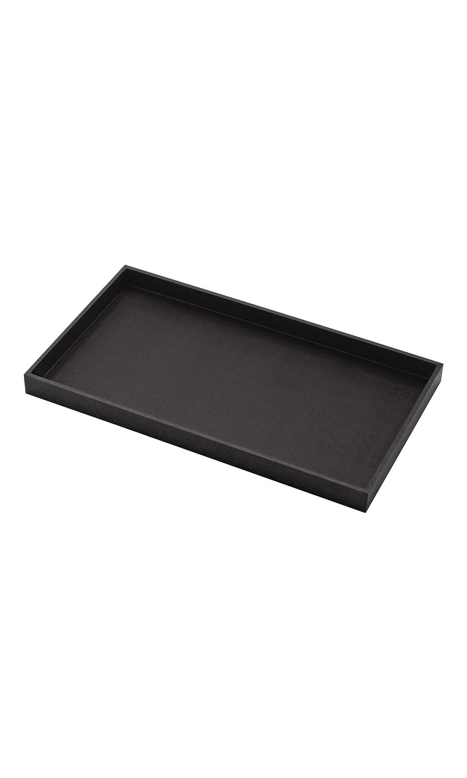 Large Black Faux Leather Open Top Tray 14 3/4L” x 8 1/4"W x 1”D Set