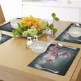 thumbnail image 4 of Ambesonne Floral Place Mats Set of 4, Orchid Flower Butterfly, Standard Size, Jade Green Pale Pink, 4 of 6