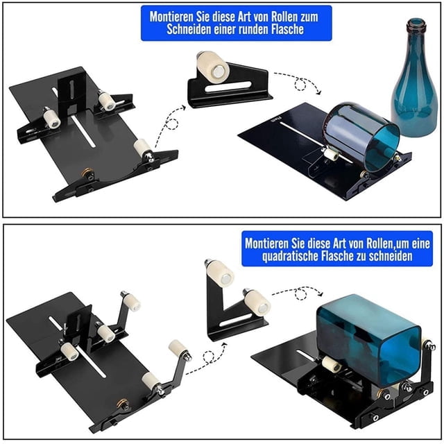 Version Bottle Cutting Machine, Glass Bottle Cutter, Round, Square, Oval Bottle and Bottle Neck, for Cutting Wine Beer Whiskey Alcohol Champagne Liquor Bottles