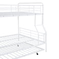 thumbnail image 4 of DreamBuck Full XL over Queen Metal Bunk Bed with Twin Size Trundle, Heavy-Duty Bunk Bed for Boys Girls Teens Bedroom Dormitory, Can be Divided into Individual Beds, White, 4 of 8