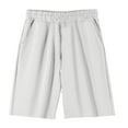 thumbnail image 4 of Yindaity Shorts for Toddler Boys Boys' Cotton Twill Flat Front Uniform Stretch Chino Shorts(White,5-6 Years), 4 of 4