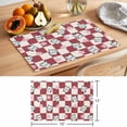thumbnail image 6 of Cute Cat Placemats Set of 12 Red White Plaid Cartoon Checkered Place Mats Indoor Wipeable Table Mats Washable Cloth Dining Table Placemats for Kitchen Holiday Party Home Decor 13x19 Inch, 6 of 9
