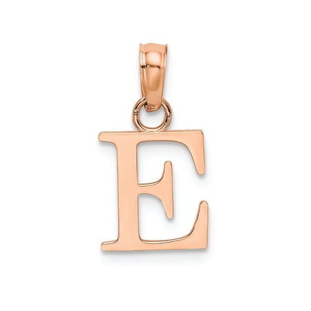 FJC Finejewelers 14k Rose Gold E Block Initial Charm