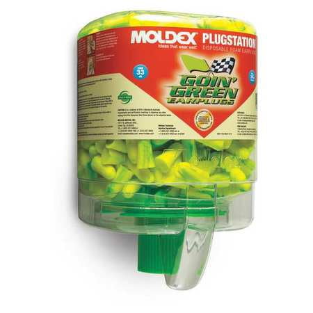 MOLDEX Ear Plugs w/ Dispenser,33dB,Green,PK250 6646