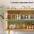 thumbnail image 5 of Farini Modern Sideboard Buffet, 3-Door Rattan Storage Cabinet for Kitchen, Living Room & Entryway, Nature, 5 of 8