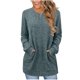 thumbnail image 1 of Neewe Womens Classic Plain Long Sleeve Tops Fall Winter Pullover T Shirts Round Neck Casual Fashion Basic Sweatershirt with Pocket, 1 of 8