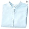 thumbnail image 1 of Camisa De Mujer Blusa Casual De Manga Larga Con Botones De Color Sólido, Azul Cielo, M seitruly  AP001197-08B, 1 of 7