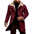 thumbnail image 4 of Men's Winter Lapel Cargo Military Trucker Work Long -Lined Cotton Jacket Coat Color: Size:L, 4 of 8