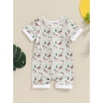thumbnail image 4 of Musuos Newborn Boys Summer Jumpsuit 3M 6M 12M 18M Casual Duck Print Front Zipper Short Sleeve Romper for INfant Casual Clothes, 4 of 9