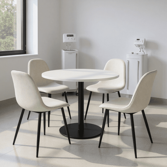 Homy Casa Set of 4 Modern Office Chairs Upholstered Side Chairs with Ergonomic Curved Back and Sturdy Metal Legs for Medical Office Waiting Room and Consultation Space