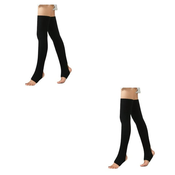 Calcetines calentadores de piernas Minnieouse Calcetín largo sin pies de moda Espesar Invierno Otoño color Negro 2Conjunto