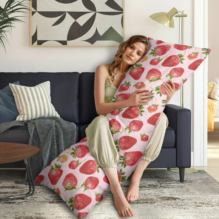 Summer Fresh Strawberry Body Pillow Case 20x54 - Sweet Berry