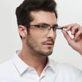 thumbnail image 3 of Semi-Rimless Metal Reading Glasses, Anti Blue Light Business Eyeglasses for Men, 3 of 5