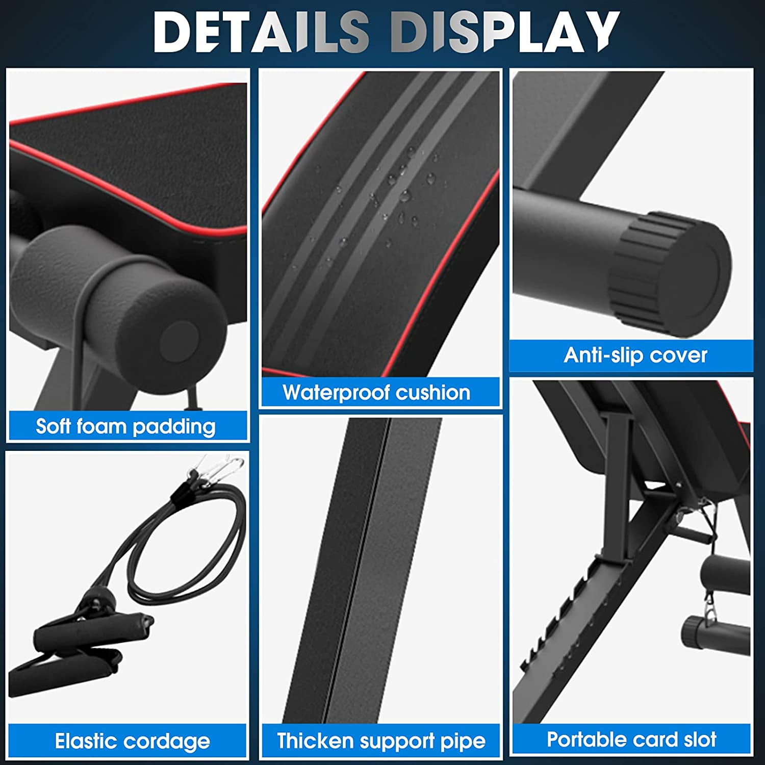 YouTen Adjustable Bench For Body Workout Fitness, 5Positions Flat Bench