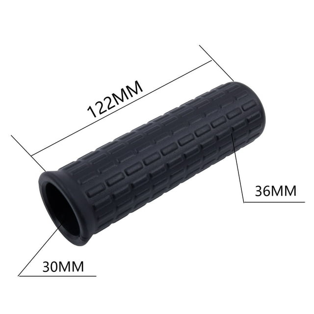 2 Pcs Poignées en Caoutchouc pour Brouette, Tubes Ronds Poignées de Remplacement Noires 122 x 30 mm