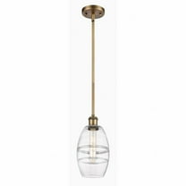 516-1S-BB-G557-6CL-Innovations Lighting-Vaz - 1 Light Stem Hung Mini Pendant In Industrial Style-8.13 Inches Tall and 5.88 Inches Wide-Brushed Brass