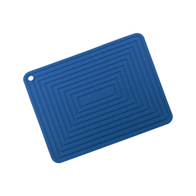 Waterproof Dish Drying Mat Hot Pot Holder Heat Resistant Dish Draining Mat Navy blue