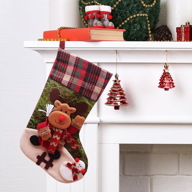 Ganfancp Medias de Navidad Sobredimensionadas Bolsas para Regalos de Navidad Medias Pequeñas para Colgar En El Árbol de Navidad Decoraciones para Colgar Bolsas Decorativas Liquidación Calcetín de Nav