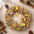 thumbnail image 5 of Handmade Christmas Pearl Light Wreath with LED String Lights DIY Holiday Garland Decoration for Home Tree Party Xmas Decor Gift, 5 of 6
