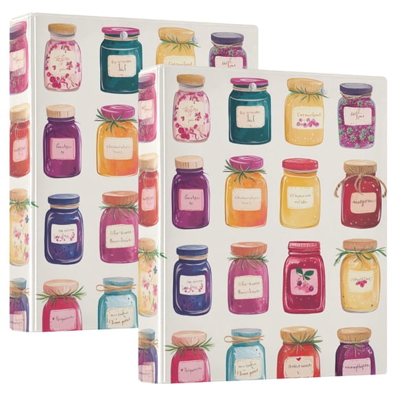 FORMRS 3 Ring Binder 1.5 inch with Pockets Set of 2 Clip Board 200 Sheets Capacity, Colorful Jam